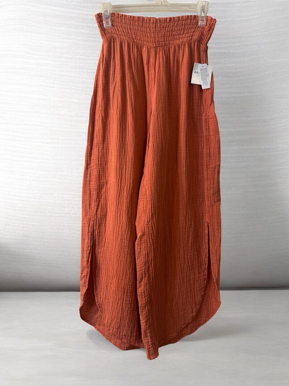 Arizona Jean Co. Rust Wide-Leg Pants with Side Slits